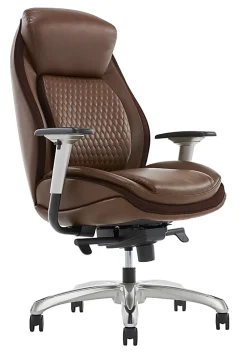 Shaquille O'Neal™ Zethus Ergonomic Bonded Leather High-Back Executive Office Chair, Brown