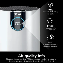 Shark Air Purifier With True HEPA, 500 Sq. Ft., White, Total Qty 1