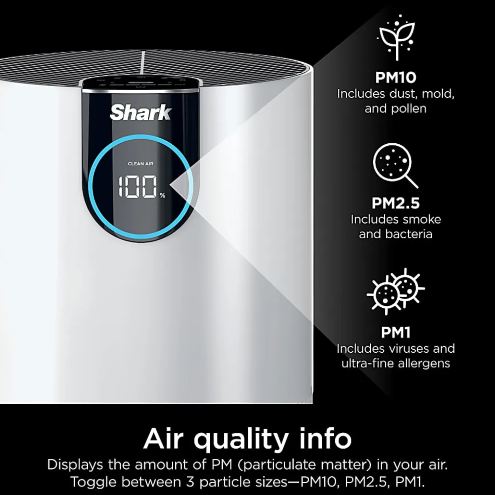Shark Air Purifier With True HEPA, 500 Sq. Ft., White, Total Qty 1