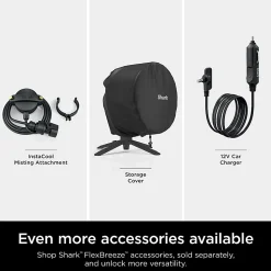 Shark FlexBreeze Outdoor & Indoor Fan With InstaCool Misting Attachment, Dark Gray, Total Qty 1