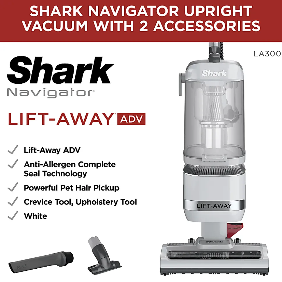 Shark Navigator Lift-Away Refresh Base Model Upright Vacuum, 0.38 Gallons, White, Total Quantity 1