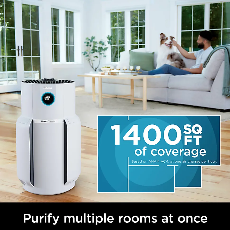 Shark NeverChange Air Purifier MAX, 1,400 Sq. Ft., White, Total Qty 1