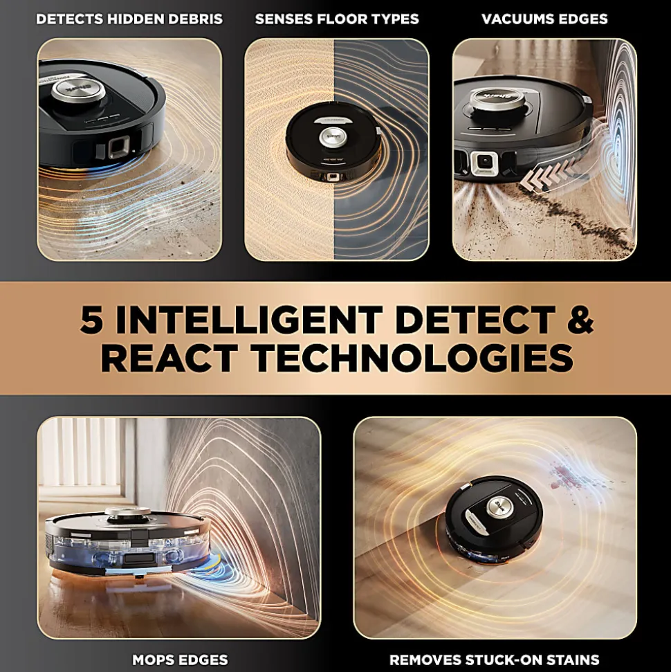 Shark PowerDetect 2-in-1 Robot Vacuum And Mop With NeverTouch Pro Base, Black, Total Qty 1