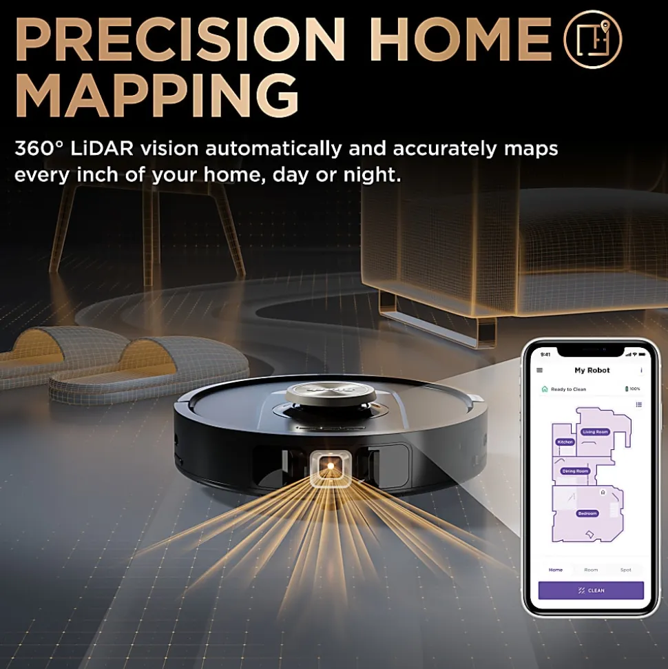 Shark PowerDetect 2-in-1 Robot Vacuum And Mop With NeverTouch Pro Base, Black, Total Qty 1