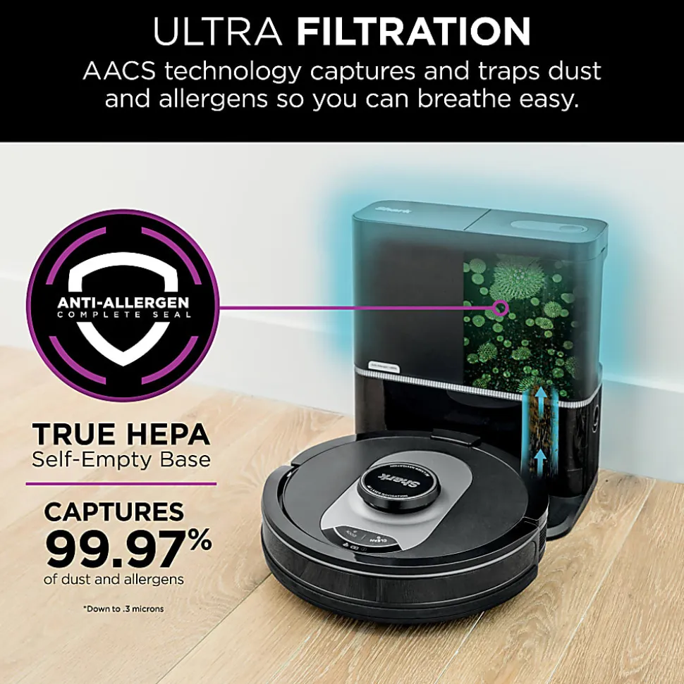 Shark RV2502AE AI Ultra Robot Self-Empty Vacuum, Black