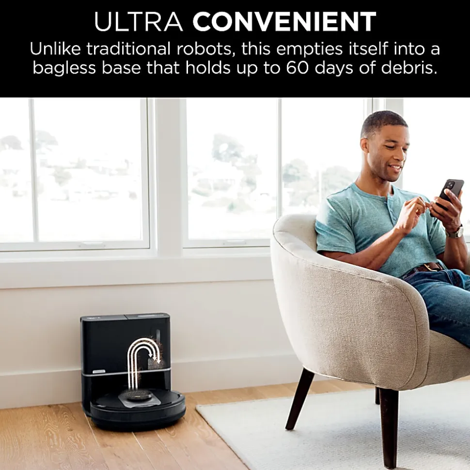 Shark RV2502AE AI Ultra Robot Self-Empty Vacuum, Black