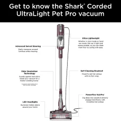 Shark UltraLight PetPro Corded Stick Vacuum, Purple, Total Qty 1