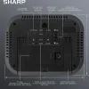 Sharp Atomic Alarm Clock With Calendar And Indoor Temperature Display, 5”H x 1”W x 6-1/2”D, Black