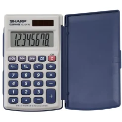 Sharp® EL-243SB 8-Digit Pocket Calculator, Gray/Blue