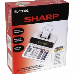 Sharp ELT3301 12-Digit Thermal Printing Calculator - 8.0 LPS - Backlit LCD - 15 mm Digit Size - AC Power - ELT3301