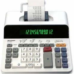 Sharp ELT3301 12-Digit Thermal Printing Calculator - 8.0 LPS - Backlit LCD - 15 mm Digit Size - AC Power - ELT3301