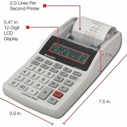 Sharp® EL-1611V 12-digit Mini Printing Calculator, White