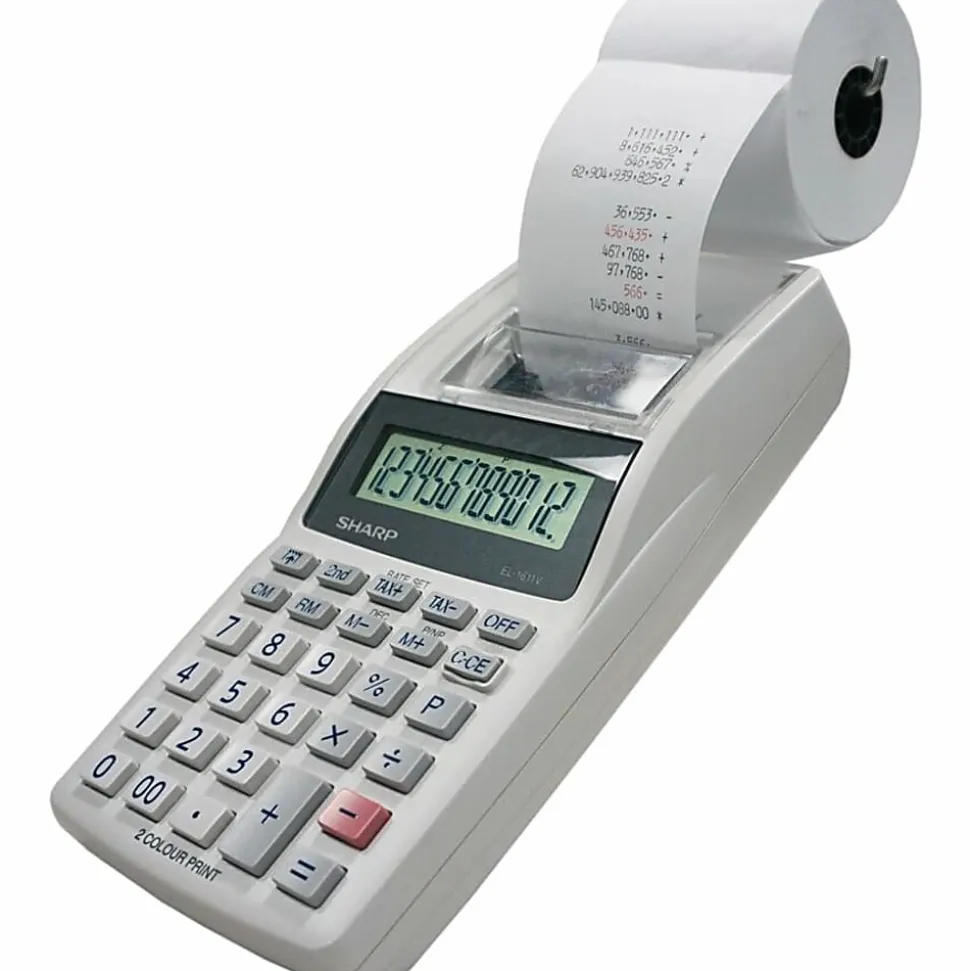 Sharp® EL-1611V 12-digit Mini Printing Calculator, White
