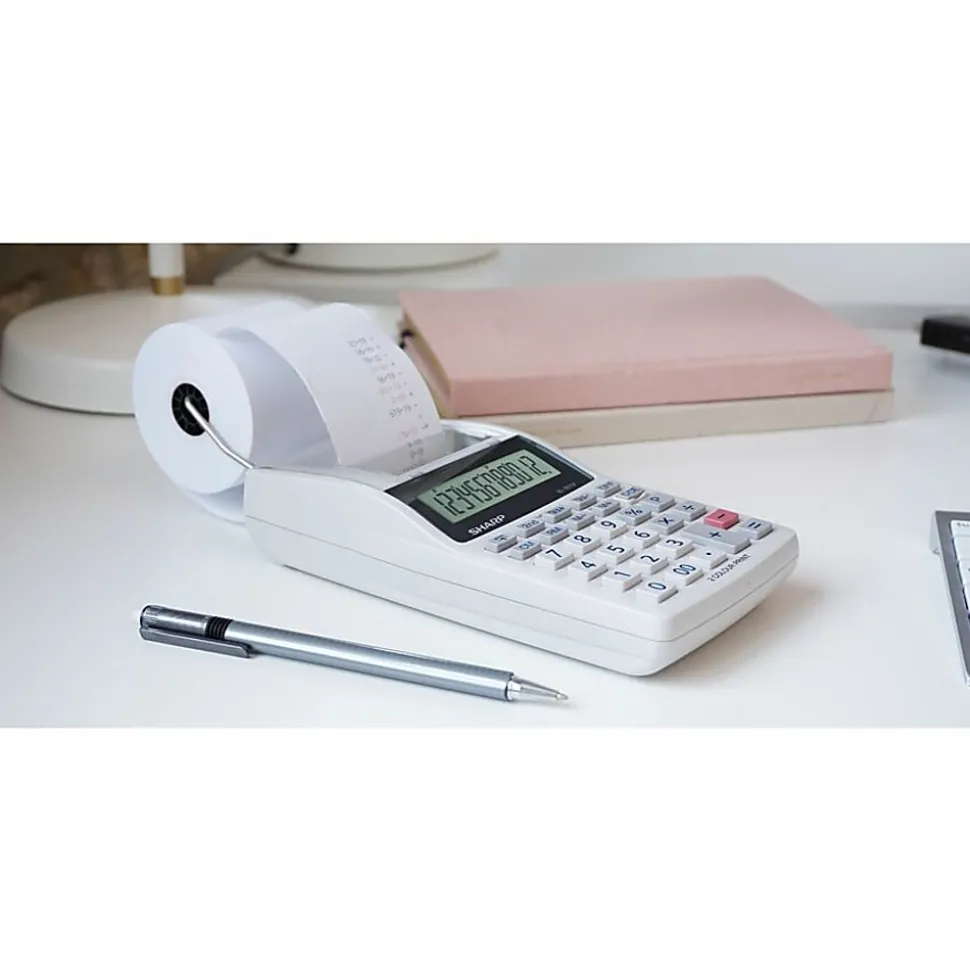 Sharp® EL-1611V 12-digit Mini Printing Calculator, White