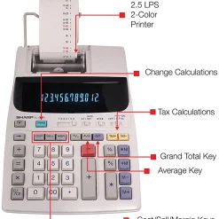 Sharp® EL-1801V 12-Digit Printing Calculator