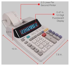 Sharp® EL-1801V 12-Digit Printing Calculator