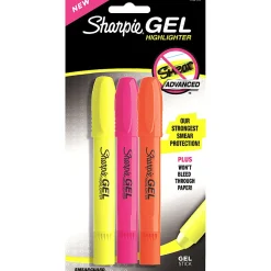 Sharpie® Accent® Gel Highlighters, Assorted Ink Colors, Pack Of 3