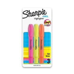Sharpie® Accent® Gel Highlighters, Assorted Ink Colors, Pack Of 3