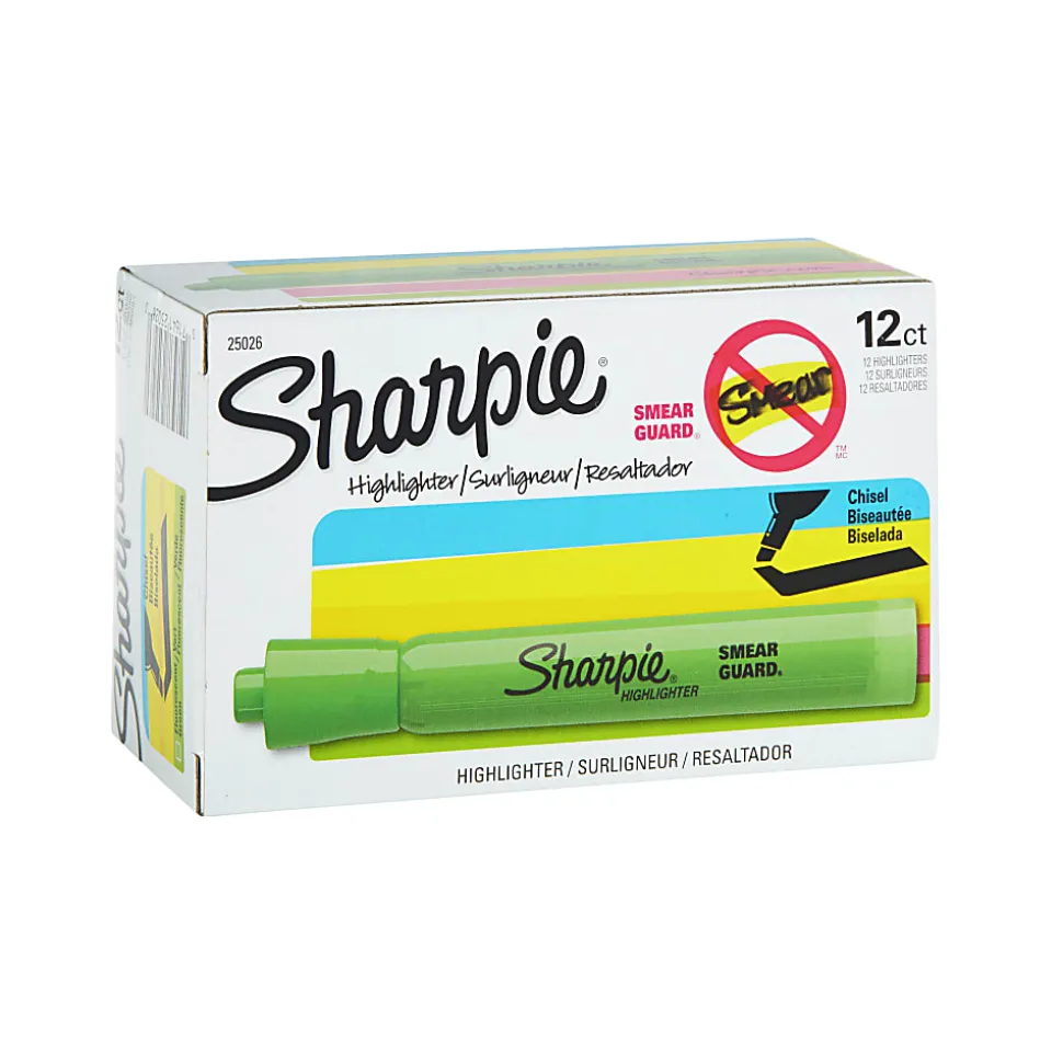 Sharpie® Accent® Highlighters, Fluorescent Green, Pack Of 12