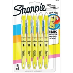 Sharpie® Accent® Liquid Highlighters, Yellow, Pack Of 5