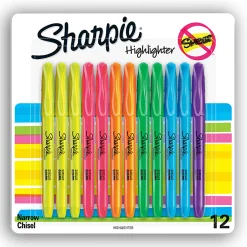 Sharpie® Accent® Pocket Highlighters, Chisel Tip, Assorted, Pack Of 12