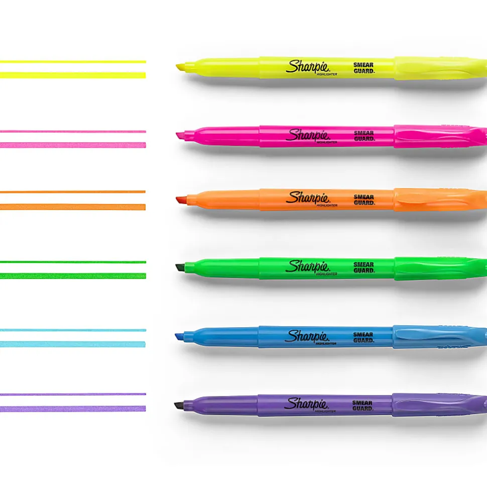 Sharpie® Accent® Pocket Highlighters, Chisel Tip, Assorted, Pack Of 12