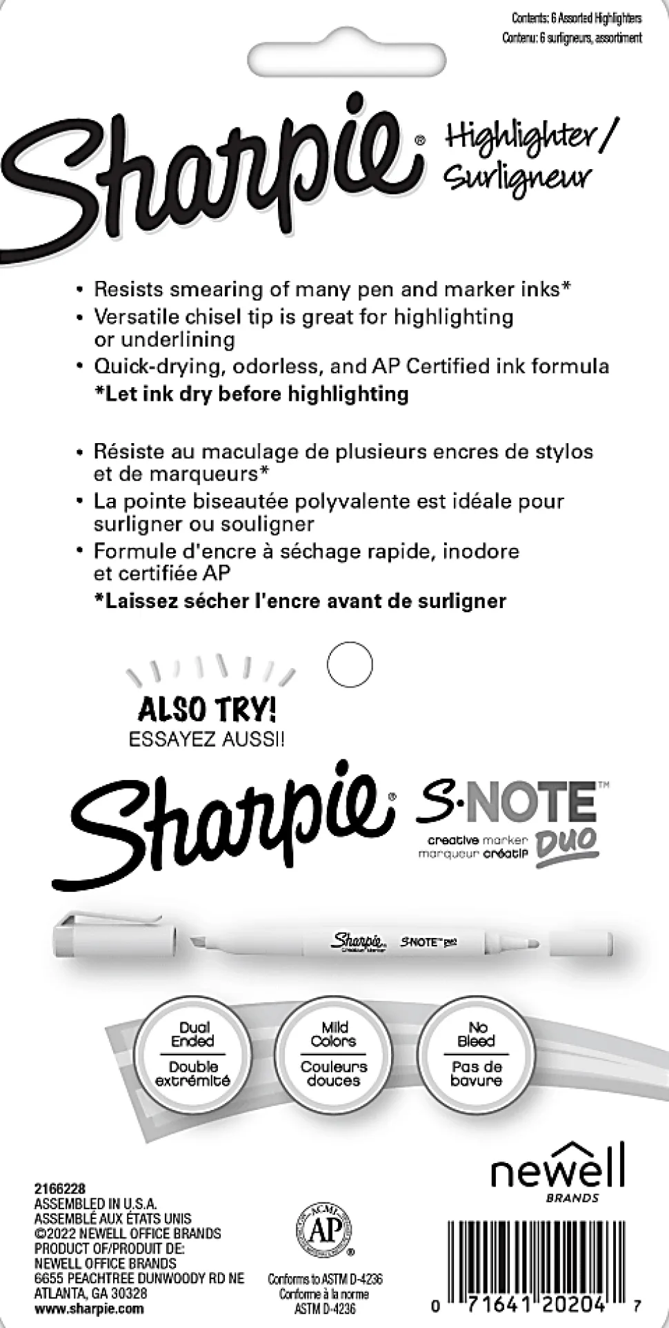 Sharpie® Accent Pocket Highlighters, Chisel Tip, Assorted Barrels, Assorted Mild Pastel Ink, Pack Of 6 Highlighters