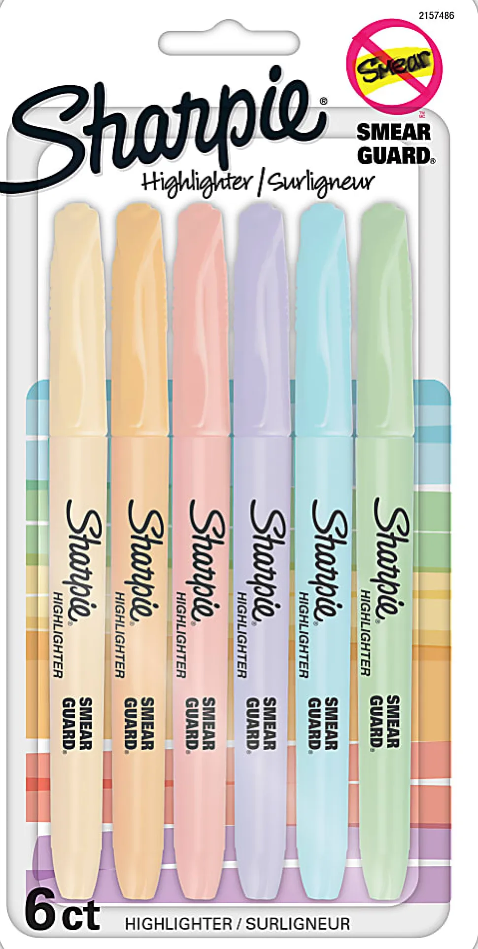 Sharpie® Accent Pocket Highlighters, Chisel Tip, Assorted Barrels, Assorted Mild Pastel Ink, Pack Of 6 Highlighters