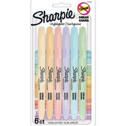 Sharpie® Accent Pocket Highlighters, Chisel Tip, Assorted Barrels, Assorted Mild Pastel Ink, Pack Of 6 Highlighters