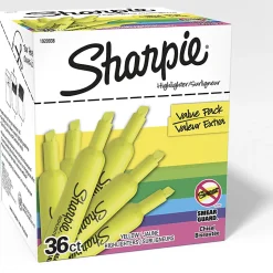 Sharpie® Accent® Tank Highlighters, Fluorescent Yellow, Pack Of 36