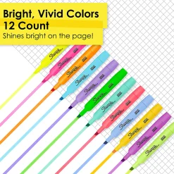 Sharpie® Accent® Tank-Style Highlighters, Chisel Tip,  Assorted Colors, Pack Of 12