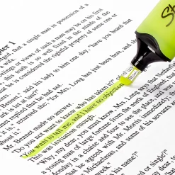 Sharpie Clear View Highlighters, Chisel Tip, Fluorescent Yellow, 3 Pack