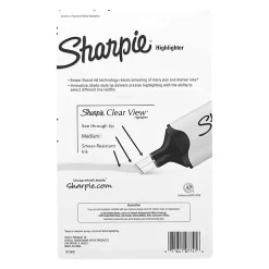 Sharpie Clear View Highlighters, Chisel Tip, Fluorescent Yellow, 3 Pack