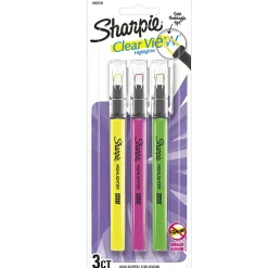 Sharpie® Clear View® Highlighter Stick, Chisel Point, Assorted Colors, Pack Of 3