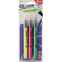 Sharpie® Clear View® Highlighter Stick, Chisel Point, Assorted Colors, Pack Of 3