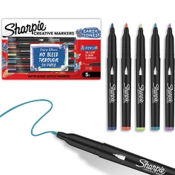 Sharpie Creative Markers, Earth Tones, Water-Based Acrylic Paint Markers, Fine Tip, 5 Count