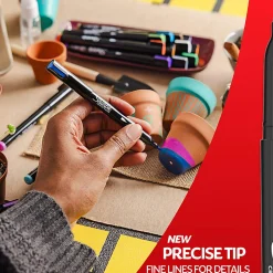 Sharpie Creative Markers, Warm Tones, Water-Based Acrylic Markers, Fine Tip, Assorted Colors, 12 Count