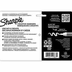 Sharpie® Creative Markers, Water-Based Acrylic Markers, Bullet Tip, Assorted Core Colors, 5 Count