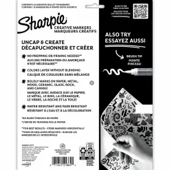 Sharpie® Creative Markers, Water-Based Acrylic Markers, Bullet Tip, Assorted Core Colors, 12 Count