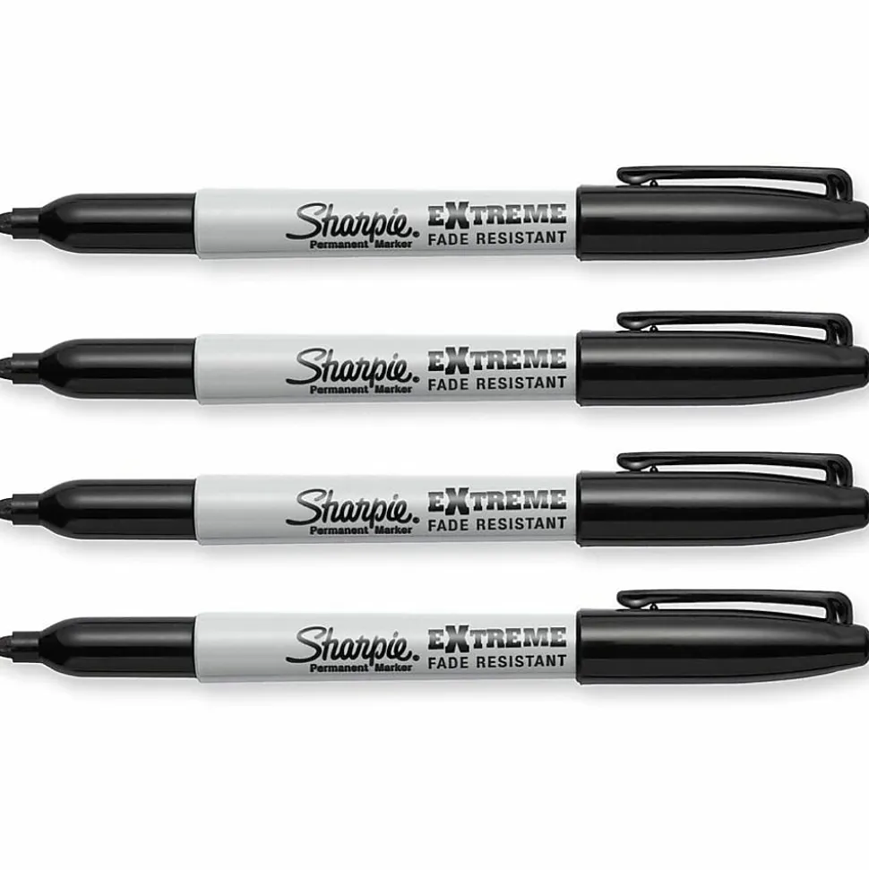 Sharpie® Extreme Permanent Markers, Fine Point, Black, Pack Of 4