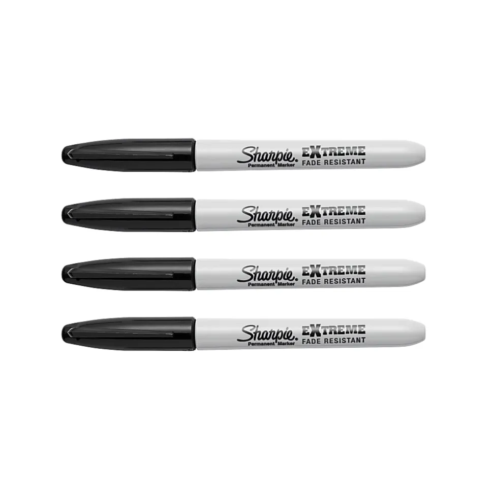 Sharpie® Extreme Permanent Markers, Fine Point, Black, Pack Of 4