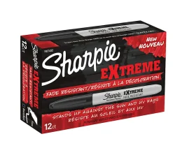Sharpie® Extreme Permanent Markers, Fine Point, Black, Pack Of 12