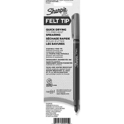 Sharpie® Fine-Point Pens, Fine Point, 0.4 mm, Black Barrels, Black Ink, Pack Of 2
