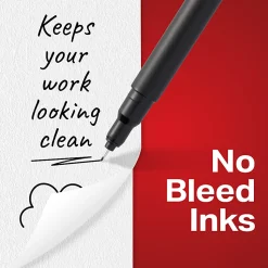 Sharpie® Fine-Point Pens, Fine Point, 0.4 mm, Black Barrels, Black Ink, Pack Of 2
