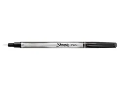 Sharpie® Fine-Point Pens, Fine Point, 0.4 mm, Black Barrels, Assorted Ink Colors, Pack Of 4