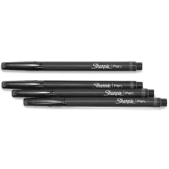 Sharpie® Fine-Point Pens, Fine Point, Black Barrels, Black Ink, Pack Of 12