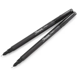 Sharpie® Fine-Point Pens, Fine Point, Black Barrels, Black Ink, Pack Of 12