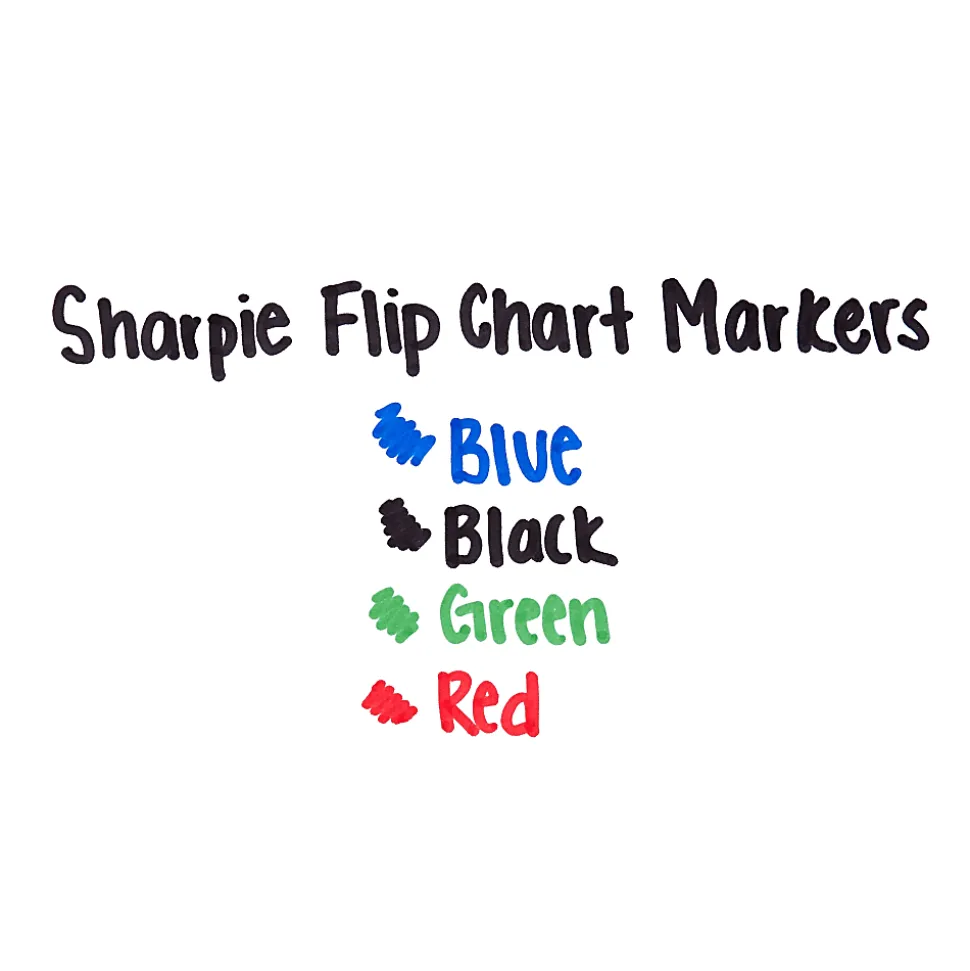 Sharpie® Flip Chart™ Markers, Bullet Point, Assorted Colors, Pack Of 4