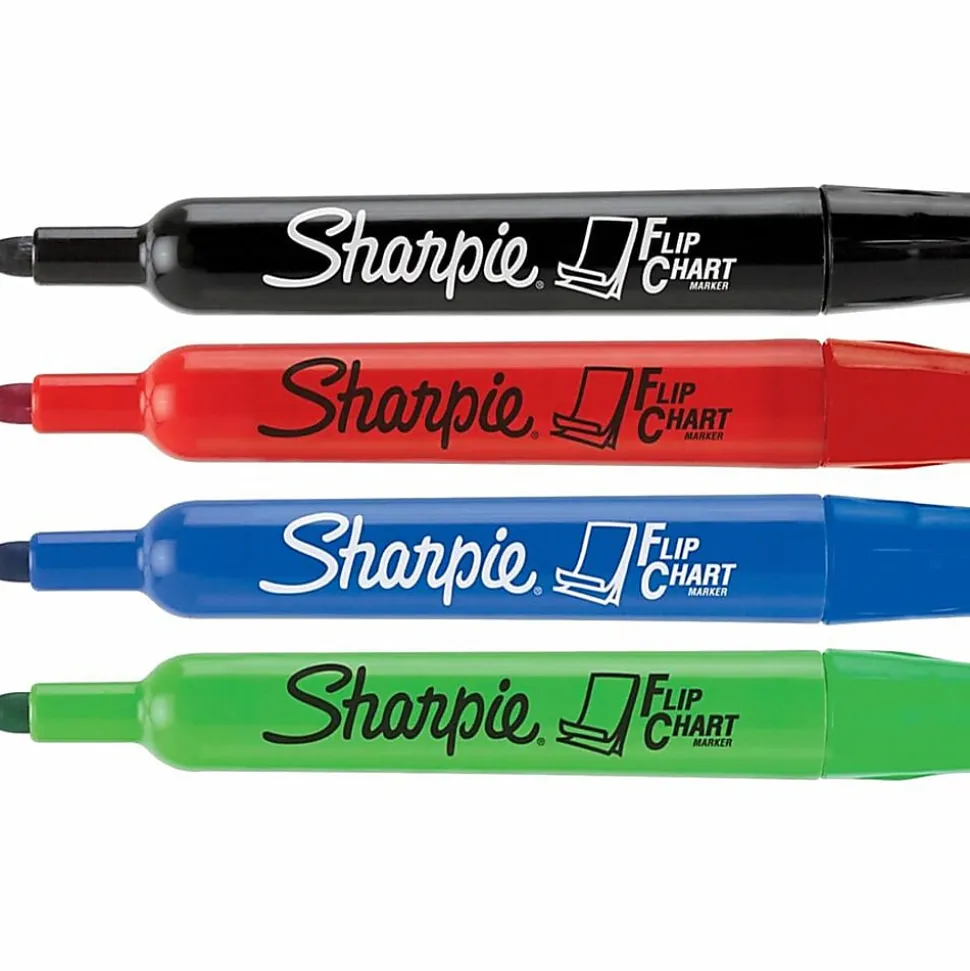 Sharpie® Flip Chart™ Markers, Bullet Point, Assorted Colors, Pack Of 4