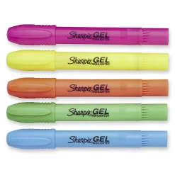 Sharpie® Gel Highlighters, Bullet Tip, Assorted Colors, 5 Count
